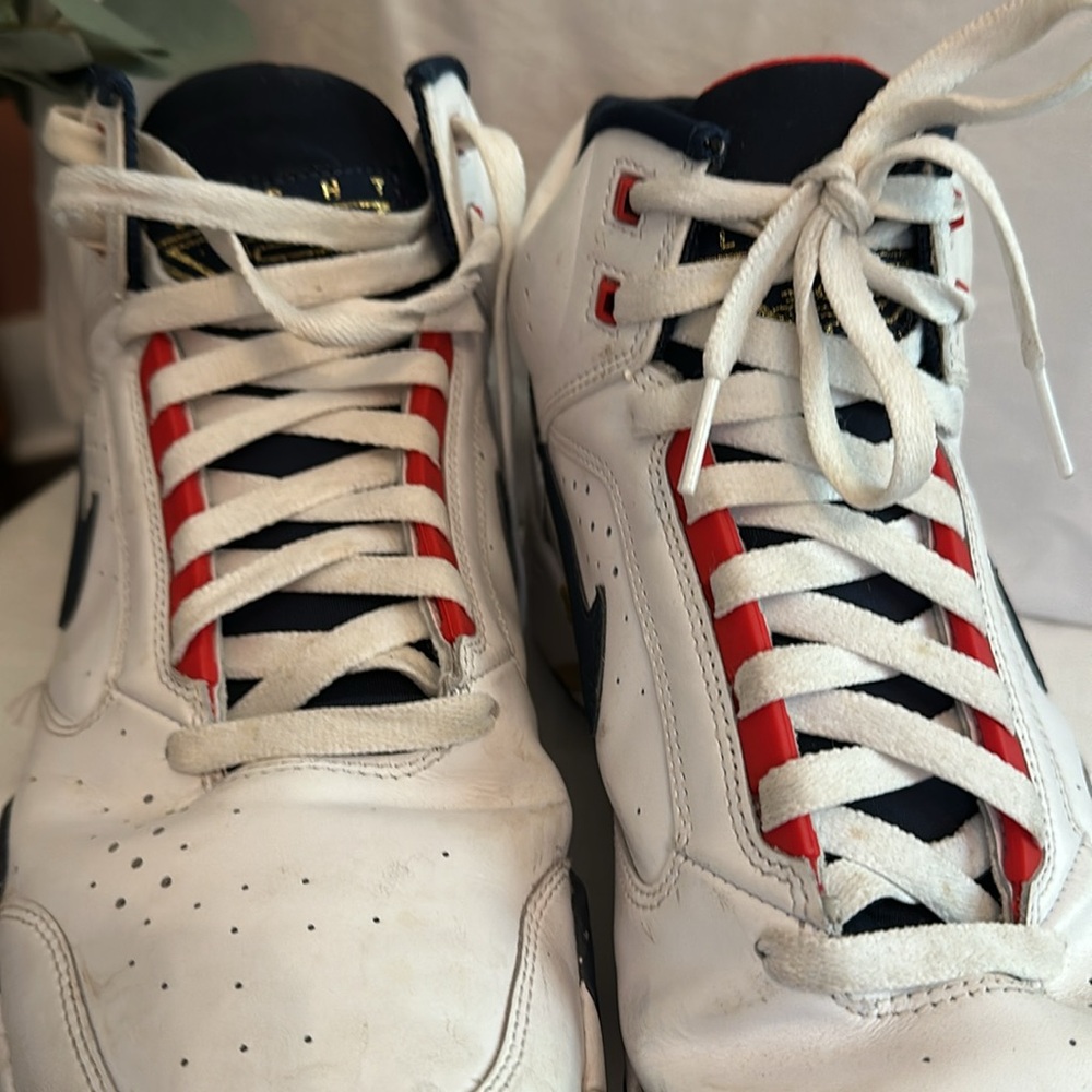 Nike Air Flight white red blue gold men’s lite 12 lace up Olympic mid sneakers - Picture 11 of 16